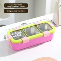 Rectangular Shape Stainless Steel Lunch Box Divided Compartments Sealed Lid Thermal Lunch Box Leakproof Design Vacuum Insulated