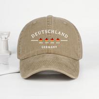 Germany 4 Stars Champions 1954-2014 Baseball Cap For Men Women Washed Cotton Adjustable Dad Hat German Football Fan Gift Sun Cap chaki