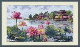 Merejka Siuvinėjimo rinkinys kryželiu „Lotoso svajos“ 24×44 cm