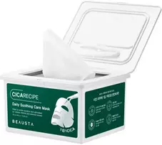 BEAUSTA Cicarecipe Daily Soothing Care Mask 30 sheets - lakštinės kaukės su Cica kompleksu, 30 vnt.