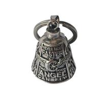 Vintage 3D Design Motorcycle Guardian Bell Punk Style Wing Design Biker Good Luck Charm Retro Alloy Angel Pendant Bell Men