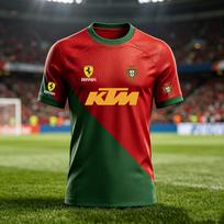 KTM 2026 Men's Portugal Football Jersey Quick Dry Breathable Sports T-Shirt XS