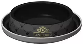 Neslidus dubenėlis naminiams gyvūnams Luxurious Moderna 210ml plastikinis/juodas