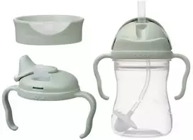 b.box - 3 viename geriamasis puodelis, šiaudelis, vandens buteliukas, treniruočių puodelis 240 ml | Sage