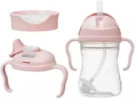b.box - 3 viename geriamasis puodelis, šiaudelis, vandens buteliukas, treniruočių puodelis 240 ml | Blush