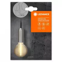 Pakabinamas šviestuvas Ledvance Vintage 1906 Round Chrome, E27, max. 15W LED, metalinis, IP20, Ø100mm, laidas 1.5m, lemputė nepridedama
