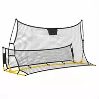Futbolo atmušėjo tinklas, 210 x 120 x 35 cm, treniruočių atmušėjas futbolui, atmušėjo tinklas futbolo treniruotėms, dvipusis atmušėjas, nešiojamas futbolo atmušėjas