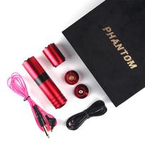 Phantom  Multi-form Wireless Electronic Tattoo Pen Rotary Machine Rechargeable Battery Power Supply RCA Adaptor raudona