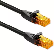 Qoltec Kabelis Patchcord UTP | CAT6 | 2 x RJ-45 | High speed 1Gb/s | Pozłacane styki | 10m | juoda