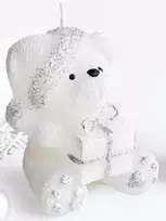Mondex TEDDY žvakės figūrėlė 8x15cm parafino balta