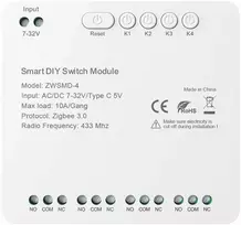 4-channel ZigBee switch module with voltage-free DC 32V contact Avatto ZWSMMD-4-32V