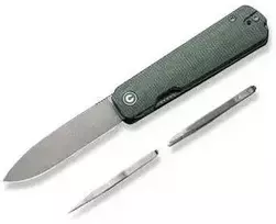 Cedrus Nóż składany Civivi Sendy Žalias Canvas Micarta, Gray Stonewashed Nitro-V by Ben Petersen (C21004A-1)