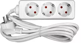 Besk Prailgintuvas 3Lizdu5m3x1mm Baltas su įžeminimu