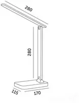 7W LED stalo šviestuvas NOBLITE N, juodas, 3000/4000/6500K, dimeriuojamas