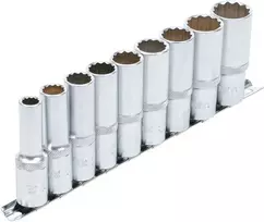 Bgs Technic Galvučių rinkinys 12 kampų, ilgos | 12,5 mm (1/2") | 10 - 24 mm | 9 vnt. (5253)