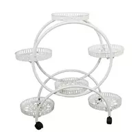 Besk Bikuvalt Gėlių vazonų stovas Metalinis 6 vietų Baltas 82x29x94cm