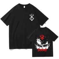 Berserk marškinėliai Guts juokingi marškinėliai Unisex šaunūs Unisexga japoniški anime moterims medvilniniai Harajuku Unisexga hip-hop dideli marškinėliai 4XL