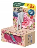 WC valiklis-gaiviklis AMBI PUR Rose & Lily, 2x45 g