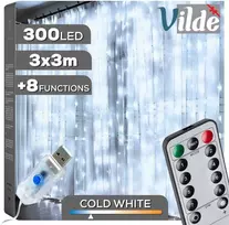 Girlianda- užuolaida Vilde 300 LED su pultu 3 m