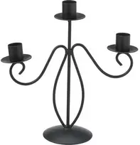 Home Styling Collection Metalinė žvakidė 3-aims Juoda Moderni dekoracija