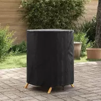 Stalo uždengimas 62 x 62 x 70 cm audinys Apvali Juoda