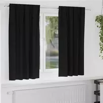 Užuolaidos su žiedais, blokuojančios šviesą 2 pcs Juoda