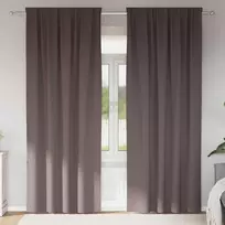 Užuolaidos su žiedais, blokuojančios šviesą 2 pcs Tamsiai rudas