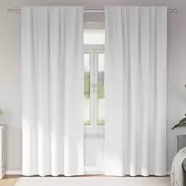 Užuolaidos su žiedais, blokuojančios šviesą 2 pcs Švari balta