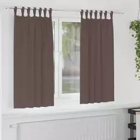 Užuolaidos su žiedais, blokuojančios šviesą 2 pcs Tamsiai rudas
