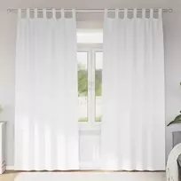 Užuolaidos su žiedais, blokuojančios šviesą 2 pcs Švari balta