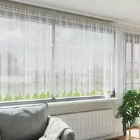 Nėrinių Užuolaida Balta 160 x 400 cm Poliesteris