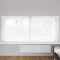 Nėrinių Užuolaida Gėlių Balta 160 x 300 cm Poliesteris