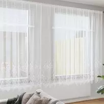 Nėrinių Užuolaida Balta 240 x 400 cm Poliesteris