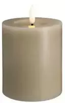 „Moods & More“ LED kolonėlės formos žvakė pilka su lydymosi efektu – Ø 7,4 cm x A 10 cm