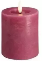 „Moods & More“ kaimiško stiliaus LED žvakė kolonėlėje su vintažinės rožės spalvos lydymosi efektu – Ø 7,4 cm x A 10 cm