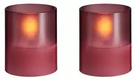 „Moods & More“ LED stiklinės žvakės vintažinio rožinio atspalvio, Ø 4,7 cm x A 5,7 cm – 2 vnt.