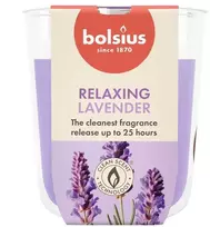 Žvakė, aromatinė Bolsius Relaxing Lavender, 25 h, Violetinė