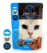 FINE CAT konservas katėms su lašiša 100g 22vnt