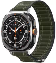 „Spigen Fabric Band“ (su lipduku), žalias - „Samsung Galaxy Watch Ultra 47mm“