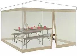 Relaxdays Tinklelis nuo uodų 3x3 m paviljonui, smėlio spalvos