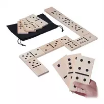 Relaxdays Domino žaidimas, milžiniškas domino rinkinys, 15x7.5x1 cm, natūralios spalvos