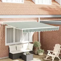 Elektrinė ištraukiama pavėsinė Žalia ir balta 300 x 250 cm