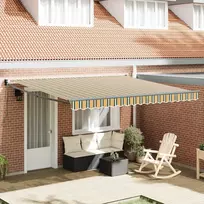 Elektrinė ištraukiama pavėsinė Žalia ir balta 400 × 350 cm