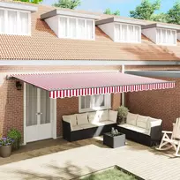 Ištraukiama markizė Raudona ir balta 500 × 350 cm