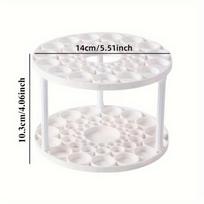 360° Rotating Plastic Paint Brush Organizer - Detachable Space-Saving White Desk Accessory with Varnish Finish for Art Brushes, Pens, Makeup Tools balta