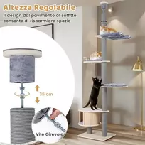 Promotions Kačių draskyklė, reguliuojamas aukštis 59x48x236-271 cm, pilka, mediniai baldai