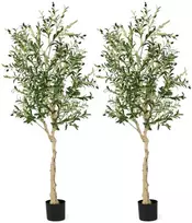 Promotions Dirbtinių alyvmedžių rinkinys, 180 cm, žalia, plastikinis vazonas, namų dekoras