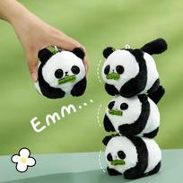 1 vnt pliušinis panda lėlės pakabukas žaislas, traukiamas virve, kilnojamas Kawaii anime pliušinis raktų pakabukas Linksmas pakabukas raktų pakabukas lėlės dovana