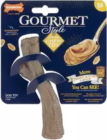Nylabone Gourmet Stick žemės riešutų sviesto skonio – patvarus kramtomasis žaislas, intensyvus žemės riešutų sviesto skonis, vidutinio dydžio