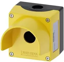 Siemens Kasetės korpusas, 1 skylė, 22 mm, juodas/geltonas, su M20 flanšu, IP69k, Sirius ACT (3SU1801-0AA00-0AC2)